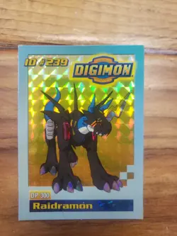 Bandai 1999 Digimon Trading Card ID #239 Exclusive Holo DP 300 Raidramon MP - Image 1
