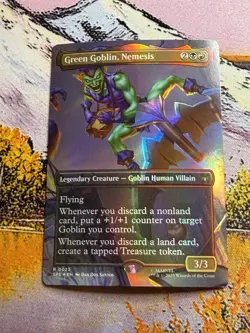 Green Goblin, Nemesis (Borderless) - Mtg - Spider-Man Magic The Gathering Foil - Image 4