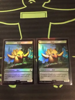 MTG Magic The Gathering Bird Token Foil X2 FIN Chocobo Final Fantasy - Image 1