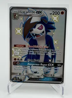 Pokemon TCG Lycanroc GX SV67/SV94 Hidden Fates Shiny Vault Shiny Holo Rare, NM - Image 1