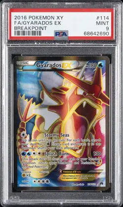 2016 POKEMON XY BREAKPOINT #114 FULL ART/GYARADOS EX PSA 9 - Image 1