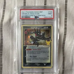 Pokemon 2021 Greninja Gold Star SWSH144 Celebrations Promo Holo PSA 9 - Image 1