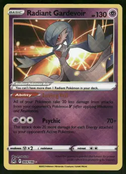 Radiant Gardevoir 069/196 Radiant Rare Holo NM Pokemon SWSH11: Lost Origin - Image 1