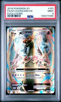 2016 POKEMON XY EVOLUTIONS #101 FULL ART/M CHARIZARD EX PSA 9 - Image 1