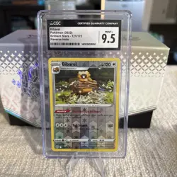 2022 Pokemon Brilliant Stars Bibarel 121/172 CGC 9.5 MINT+ REVERSE HOLO - Image 1