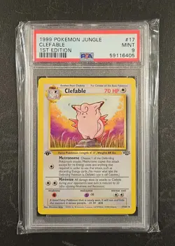1999 Pokemon Jungle Clefable 1st Edition #17 PSA9 - Image 1