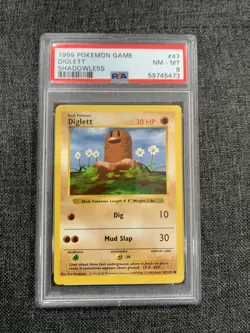 Diglett - 47/102 - PSA 8 NM-MT - Common (Shadowless) Pokemon Base Set - Image 1