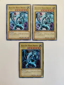 3x Blue-Eyes White Dragon SKE-001 1st Ed Super Rare Yu-Gi-Oh! MP - Image 2