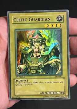 Yu-Gi-Oh! Celtic Guardian LOB-007 1st Edition NA Wavy Print Faded See Pics - Image 2