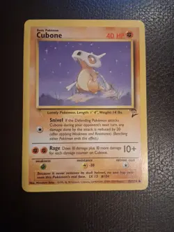 Pokemon TCG Cubone Base Set 70/130 Common Card - Image 1