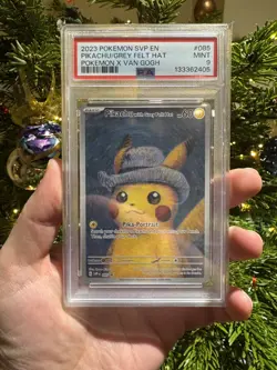 Pokemon Card PSA 9 Pikachu with Grey Felt Hat SVP 085 Van Gogh Promo Museum 2023 - Image 1