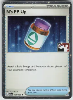Pokemon TCG N's PP Up Uncommon Prize Pack Series Cards 153/159 - Image 1