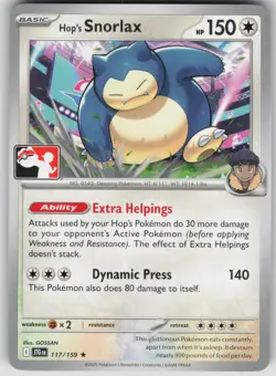Pokemon TCG Hop's Snorlax Rare Prize Pack Series Cards 117/159 - Image 1