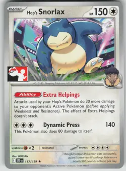Pokemon TCG Hop's Snorlax Rare Prize Pack Series Cards 117/159 - Image 1