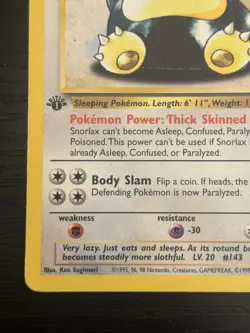 1999 Pokemon TCG Snorlax Jungle Card 27/64 1st Edition Rare Non Holo LP/MP - Image 3