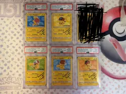 Pokemon Ash's Pikachu SM set I CHOOSE YOU Signed by Veronica Taylor 5 cards PSA - Image 1