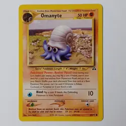 Omanyte 60/75 Neo Discovery Pokemon Card Non Holo Vintage WOTC 2001 Fossil - Image 1