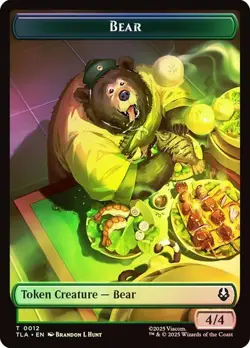 Foil Bear/Food Token, Avatar Token, MTG, Magic the Gathering - Image 1