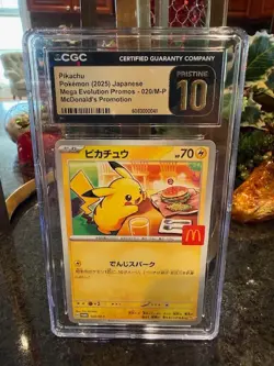 CGC PRISTINE 10 Pikachu 020/M-P Japanese Mcdonald's Promo Pokemon - Image 2