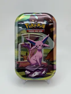 Pokemon TCG Scarlet & Violet Prismatic Evolutions Mini Tin Sealed Leafeon Art - Image 1