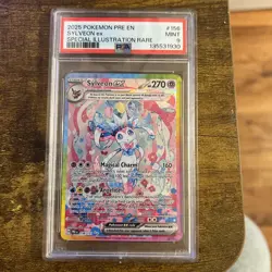 2025 POKEMON PRE EN-PRISMATIC EVOLUTIONS #156 SYLVEON EX PSA 9 - Image 1