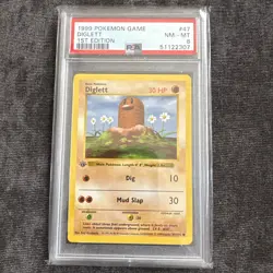Pokemon PSA 8 Diglett 1st Edition Shadowless Base Set 47/102 WOTC 1999 - Image 1