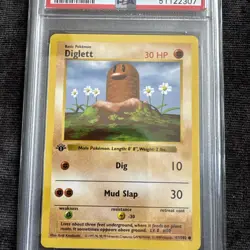 Pokemon PSA 8 Diglett 1st Edition Shadowless Base Set 47/102 WOTC 1999 - Image 2