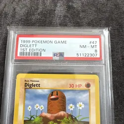 Pokemon PSA 8 Diglett 1st Edition Shadowless Base Set 47/102 WOTC 1999 - Image 3
