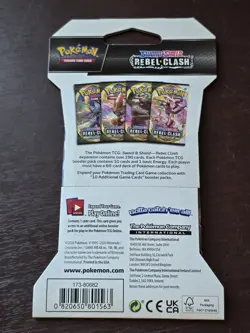 Pokemon TCG: Sword & Shield Rebel Clash Sleeved Booster Packs (Inteleon Art) - Image 2