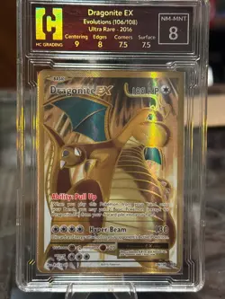 Dragonite EX 106/108 - Full Art Ultra Rare Gold XY Evolutions Pokemon TCG NM - Image 1