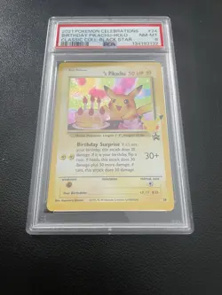 2021 POKEMON CELEBRATIONS CLASSIC COLLECTION #24 BIRTHDAY PIKACHU-HOLO PSA 8 - Image 1