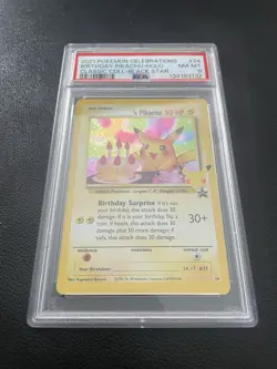 2021 POKEMON CELEBRATIONS CLASSIC COLLECTION #24 BIRTHDAY PIKACHU-HOLO PSA 8 - Image 2