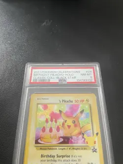 2021 POKEMON CELEBRATIONS CLASSIC COLLECTION #24 BIRTHDAY PIKACHU-HOLO PSA 8 - Image 3