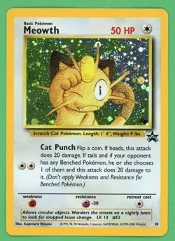 Meowth Pokemon WOTC Black Star Promo 10 - Image 1
