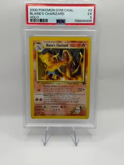 POKEMON BLAINE'S CHARIZARD HOLO GYM CHALLENGE 2 PSA 5 INVEST REGRADE - Image 1