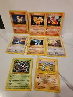 Lot Of 8 Pokemon TCG Base Set Shadowless Commons Uncommons Charmeleon EX 1999 - Image 1
