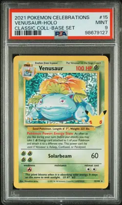 2021 POKEMON CELEBRATIONS CLASSIC COLL #15 VENUSAUR-HOLO PSA 9 - Image 1