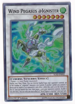 Yugioh Wind Pegasus @Ignister IGAS-EN042 Super Rare 1st Edition - Image 1