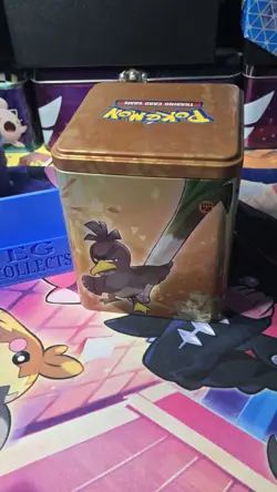 Pokemon Stacking Tin- Empty Trading Card Tin- Fierce Fighting Design (B82) - Image 1