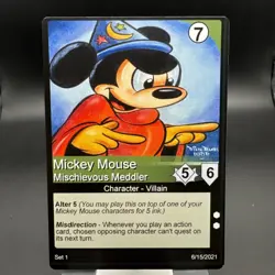 Disney Famous Lorcana TCG Test Card Mickey Mouse Mischievous Meddler - Image 1