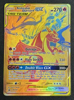Reshiram & Charizard GX SM247 Black Star Promo Tag Team Holo Pokemon TCG Card NM - Image 1