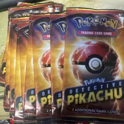 2019 Detective Pikachu Movie Card Promo Card Pack Unopened 10 Packs! - Image 1