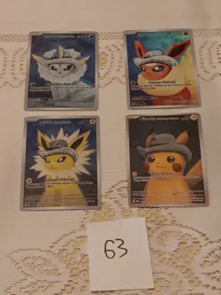 4 Pokemon With Grey Felt Hat Van Gogh DIY Doujin Art Card - Image 1