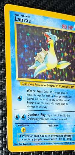 Lapras Fossil 10/62 Holo Rare 1999 Vintage WotC NM Pokemon Card TCG - Image 2