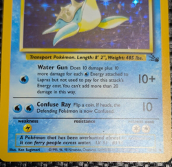 Lapras Fossil 10/62 Holo Rare 1999 Vintage WotC NM Pokemon Card TCG - Image 5