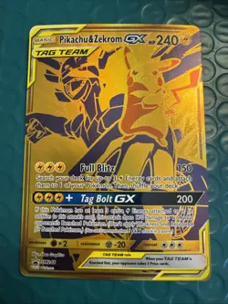 Pikachu & Zekrom GX SM248 Sun & Moon Full Art Black Star Promo Pokemon Card - Image 1