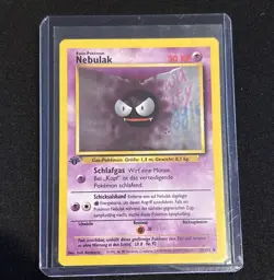 1st Edition Gastly (Nebulak) 50/102 - NM Near Mint German Base Set Pokemon Card - Image 1
