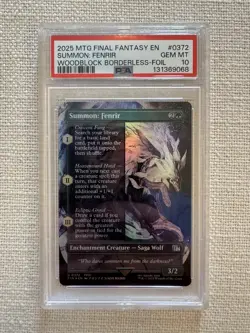 Summon: Fenrir U0372 Final Fantasy Borderless Foil MTG Magic PSA 10 - Image 1