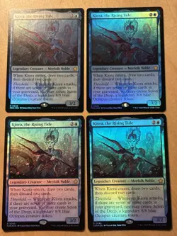 MTG Magic the Gathering 1x Kiora, the Rising Tide Foil Foundations NM - Image 1