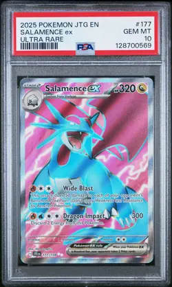 PSA 10 Salamence EX #177 Pokemon Journey Together English 2025 - Image 1